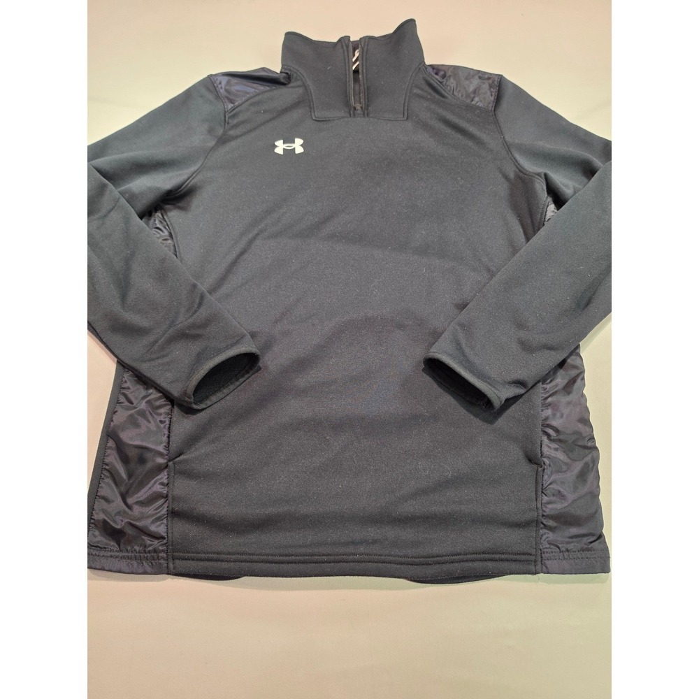 Under Armour Mens ColdGear Quarter Zip Pullover Black Hybrid Fleece‎ Jacket MD